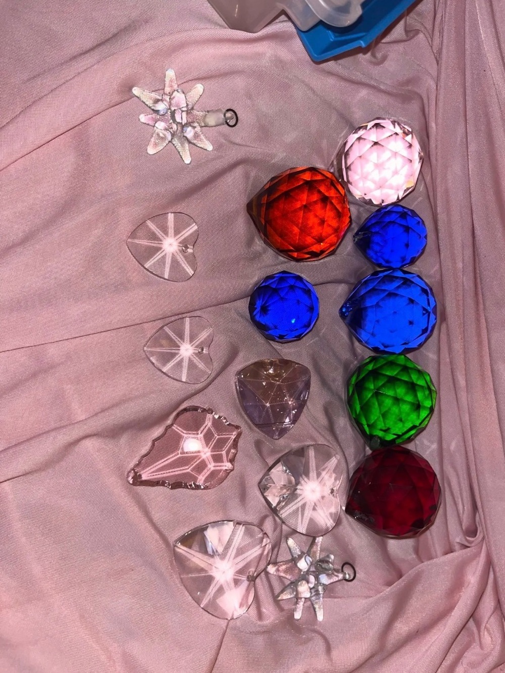 Crystal Prism Pendant Assortment - Pink, Red, Blue, Green, Clear